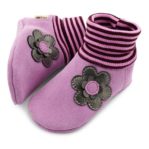 Krabbelschuhe Wildleder mit Blume