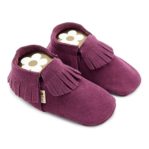 Krabbelschuhe wildleder lila