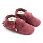 Krabbelschuhe Wildleder Weinrot