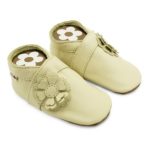 Krabbelschuhe Creme mit Blume