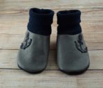Krabbelschuhe mit Bündchen Anker