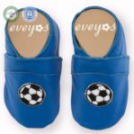 Krabbelschuhe in blau mit Fussball