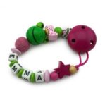 Schnullerkette Frosch brombeer