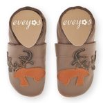 Krabbelschuhe mit Elch braun