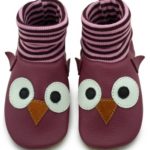 Krabbelschuhe mit Bündchen Eule