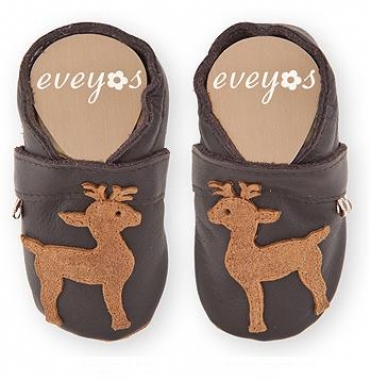 Krabbelschuhe braun Elch