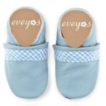 Krabbelschuhe hellblau Vichykaro
