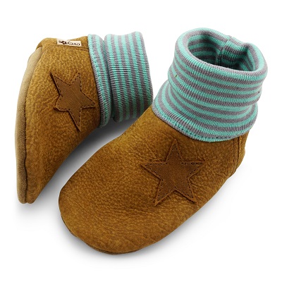 Krabbelschuhe Nubukleder mit Stern