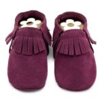 Krabbelschuhe wildleder lila Moccains