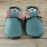 Krabbelschuhe hellblau mit Schleife