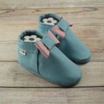 Moccasins Schleife Hellblau - Rosa