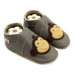 Krabbelschuhe grau mit Affe