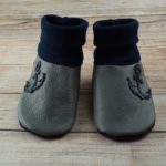 Krabbelschuhe mit Bündchen Anker