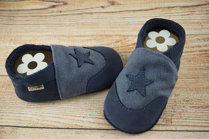 Krabbelschuhe Canvas blau