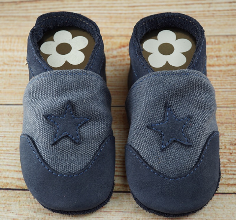 Krabbelschuhe Canvas blau