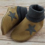 Babyschuhe Nubukleder Strickbündchen