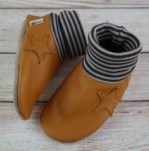 Krabbelschuhe, Hüttenschuhe, Lederpuschen mit Bündchen