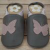 Eveyos Krabbelschuhe, Lederpuschen, Sneaker, Babyschuhe, Lederstrumpf, Moccasins, Mokassin Krabbelschuhe grau rosa