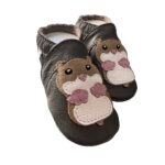 Krabbelschuhe Hamster Baby Grau