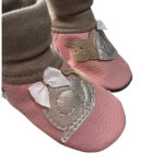 Krabbelschuhe Geschenk zur Geburt schnecke Schleife glitzer mädchen